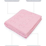 Baby Girl Cotton Knit Heart Receiving Blanket