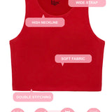 Girls' Double Lined Sleeveless Basic Crop Tank Top