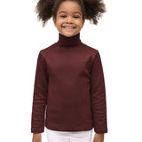 Toddler Cotton Long Sleeve Solid Turtleneck T-Shirt