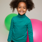 Little Girls Cotton Long Sleeve Basic Turtleneck T-Shirt