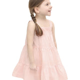 Toddler Cotton Layered Square Neckline Dress