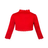 Girls' Bolero Cardigan Shrug Knit Long Sleeve Button Closure