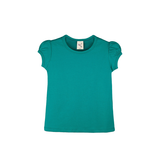 Little Girls Cotton Basic Puff Sleeve T-Shirt & Leggings Set