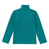 Girls' Basic Long Sleeve Turtleneck Cotton T-Shirt
