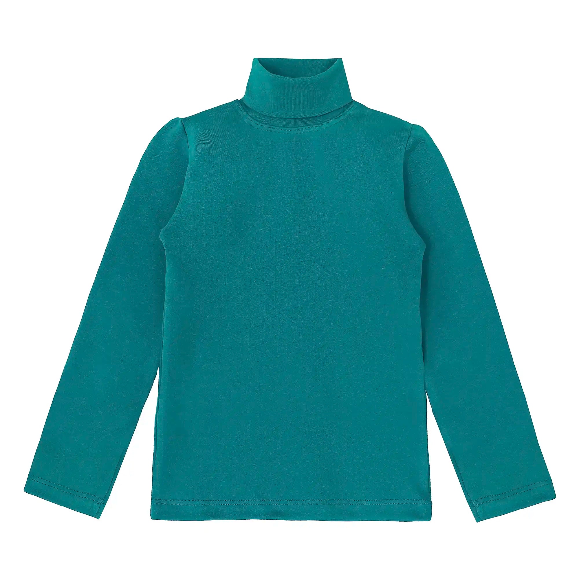 Girls' Basic Long Sleeve Turtleneck Cotton T-Shirt