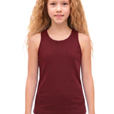 Girls' Soft Solid Cotton Blend Racerback Tank Top