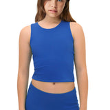 Girls' Double Lined Sleeveless Basic Crop Tank Top