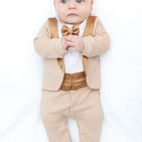 Baby Boy Footie Tuxedo Outfit with Bow Tie for Christmas Holidays - The Perfect Gentleman Look