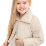 Girls Faux Fur Shrug Jacket Tied Ribbon Cozy Bolero