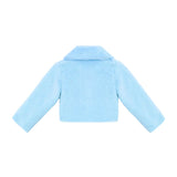 Girls Buttoned Oversize Collared Bolero Shrug