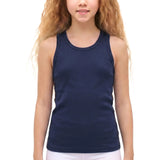 Girls' Soft Solid Cotton Blend Racerback Tank Top