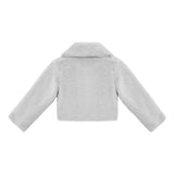 Girls Faux Fur Shrug Jacket Tied Ribbon Cozy Bolero