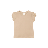 Little Girls Cotton Basic Puff Sleeve T-Shirt & Leggings Set