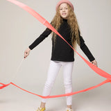 Girls' Basic Mock Turtleneck Long Sleeve Cotton Solid T-Shirt / 9 to 12 Years