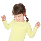 Little Girls Cotton Long Sleeve Basic Crewneck T-Shirt