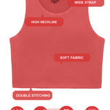 Girls' Double Lined Sleeveless Basic Crop Tank Top