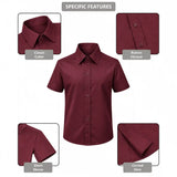 Lilax Boys Classic Short Sleeve Button Down Casual Solid Dress Shirt
