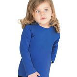 Little Girls Cotton Long Sleeve Basic Crewneck T-Shirt
