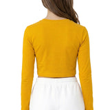 Lilax Girls' Long Sleeve Crop Top – Soft Cotton, 4-Way Stretch, Breathable Everyday Tee