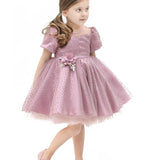 Toddler Sparkly Tulle Flower Detailed Party Dress