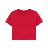 Girls Short Sleeve Crewneck Crop Top Tee