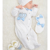 Newborn Baby 4-Piece Cotton Jeweled Layette Set