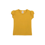 Girls' Basic Short Puff Sleeve Cotton T-Shirt and Leggings Set