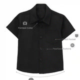 Boys' Button Down Shirt Solid Short Sleeve Classic Solid Oxford Dress Shirt