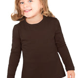 Little Girls Cotton Long Sleeve Basic Crewneck T-Shirt