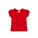 Little Girls Cotton Basic Puff Sleeve T-Shirt & Leggings Set