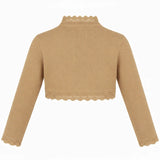 Little Girls' Knit Long Sleeve Button Closure Bolero Cardigan Shrug
