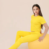 Girls Short Sleeve Crewneck Crop Top Tee