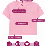 Girls Short Sleeve Crewneck Crop Top Tee