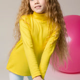 Girls' Basic Long Sleeve Turtleneck Cotton T-Shirt