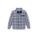 Boys Cotton Plaid Suspender Pant Set