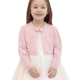 Little Girls' Long Sleeve Bowknot Closure Bolero Cardigan