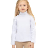 Little Girls Cotton Long Sleeve Basic Turtleneck T-Shirt