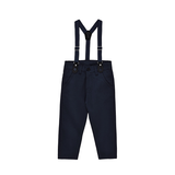 Boys Cotton Plaid Suspender Pant Set