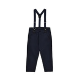 Boys Cotton Plaid Suspender Pant Set