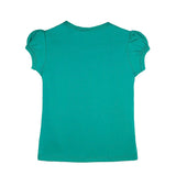 Girls' Basic Short Puff Sleeve Round Neck Cotton T-Shirt