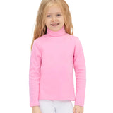 Little Girls Cotton Long Sleeve Basic Turtleneck T-Shirt