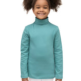 Little Girls Cotton Long Sleeve Basic Turtleneck T-Shirt