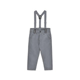 Boys Cotton Patterned Suspender Pant Set