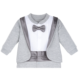 Baby Boy Footie Tuxedo Outfit with Bow Tie for Christmas Holidays - The Perfect Gentleman Look