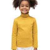 Little Girls Cotton Long Sleeve Basic Turtleneck T-Shirt