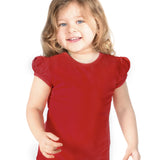 Girls' Basic Cotton T-Shirt  Short Puff Sleeve Crewneck / Toddler