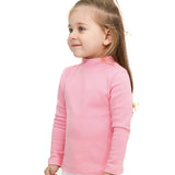 Toddler Cotton Long Sleeve Basic Mock-Neck T-Shirt