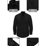 Lilax Boys' Button Down Shirt Solid Long Sleeve Dress Shirt
