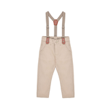 Boys Cotton Plaid Suspender Pant Set