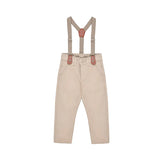 Boys Cotton Plaid Suspender Pant Set